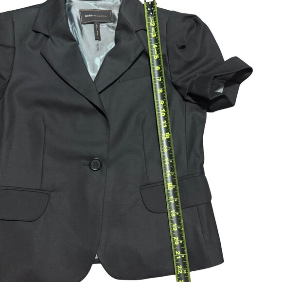 BCBGMAXAZRIA Black Short Sleeve Ruched Blazer – Size M, NWOT - Picture 11 of 11